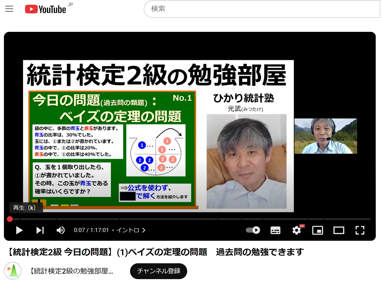 YouTubeの画面